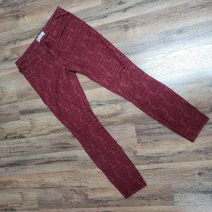 FREE PEOPLE | Textured Wine Coloured Skinny Pants